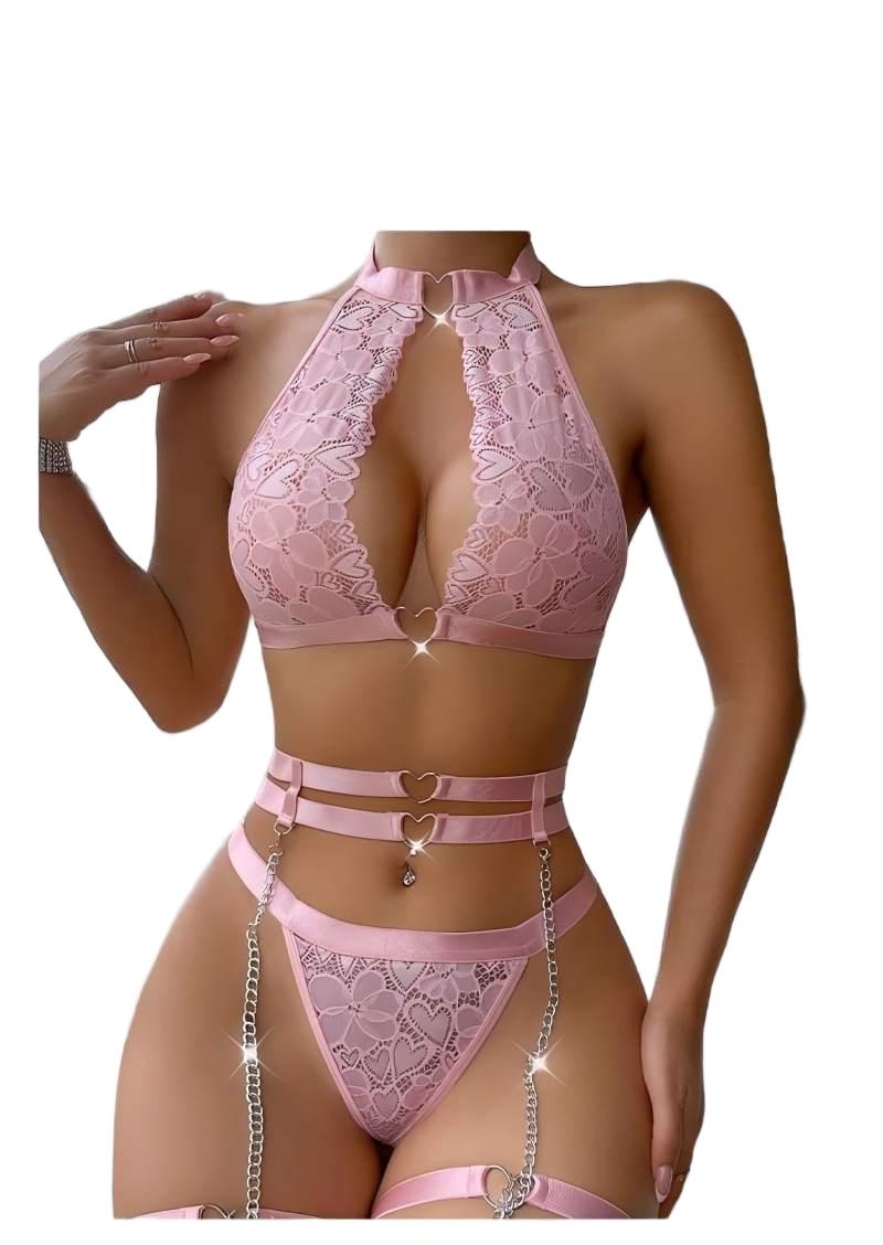 Women Fashion Necklace - Sexy Lingerie Set Push Up Lace