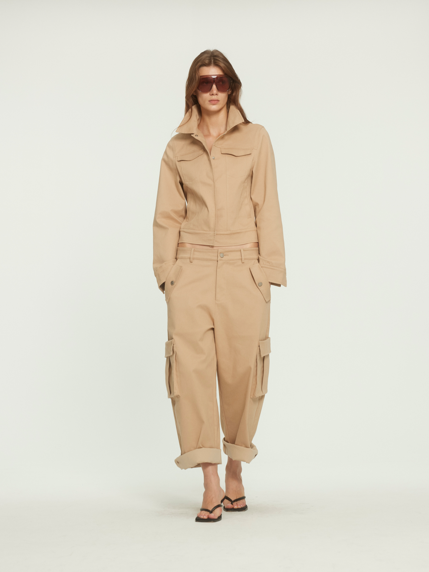 Women'S Fashion Utility Jacket - Buzhou Early Autumn Workwear Set Cotton