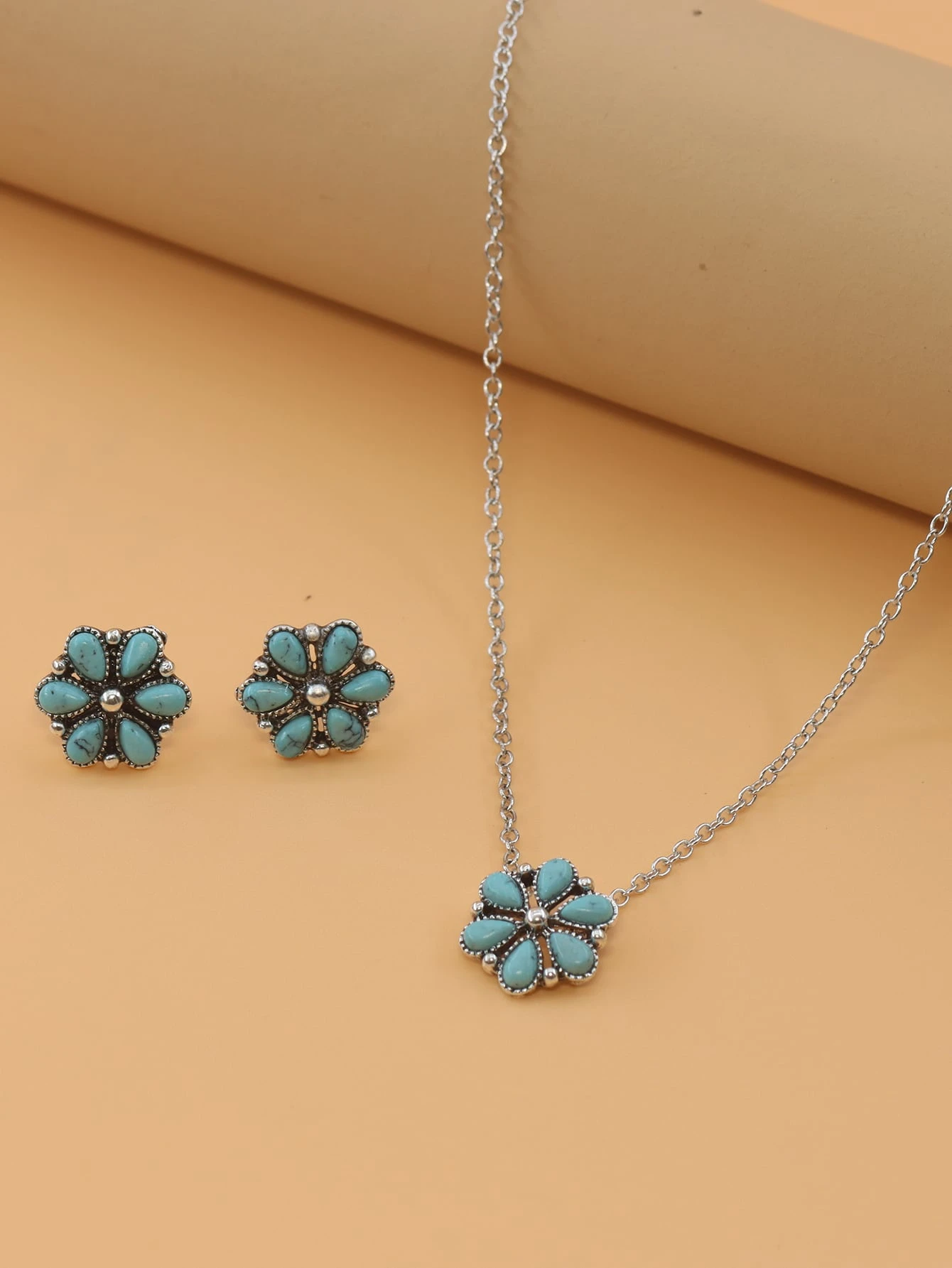 Turquoise Flower Pendant Neckl - Women Fashion Necklace avis et prix