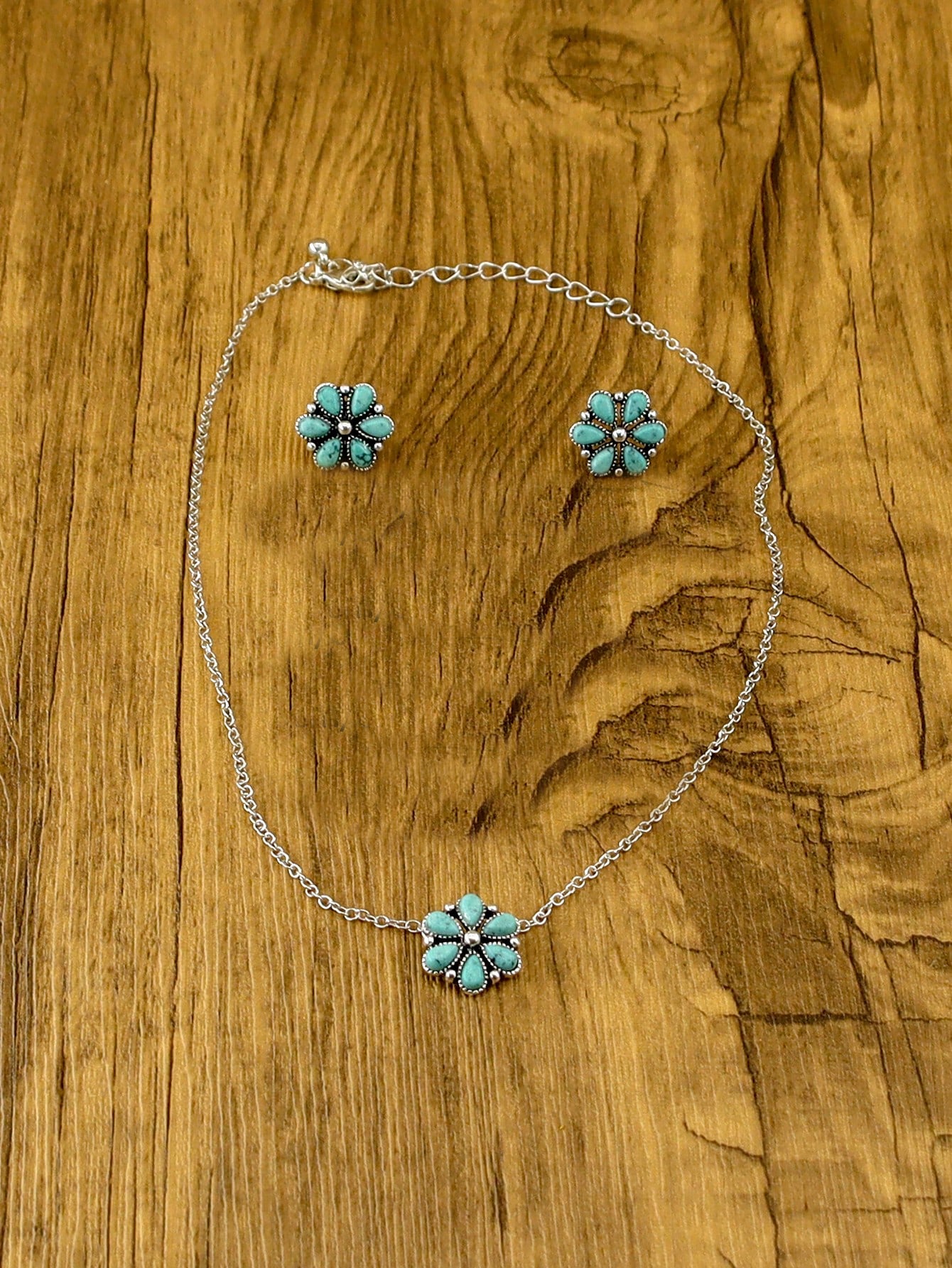 Turquoise Flower Pendant Neckl - Women Fashion Necklace avis et prix