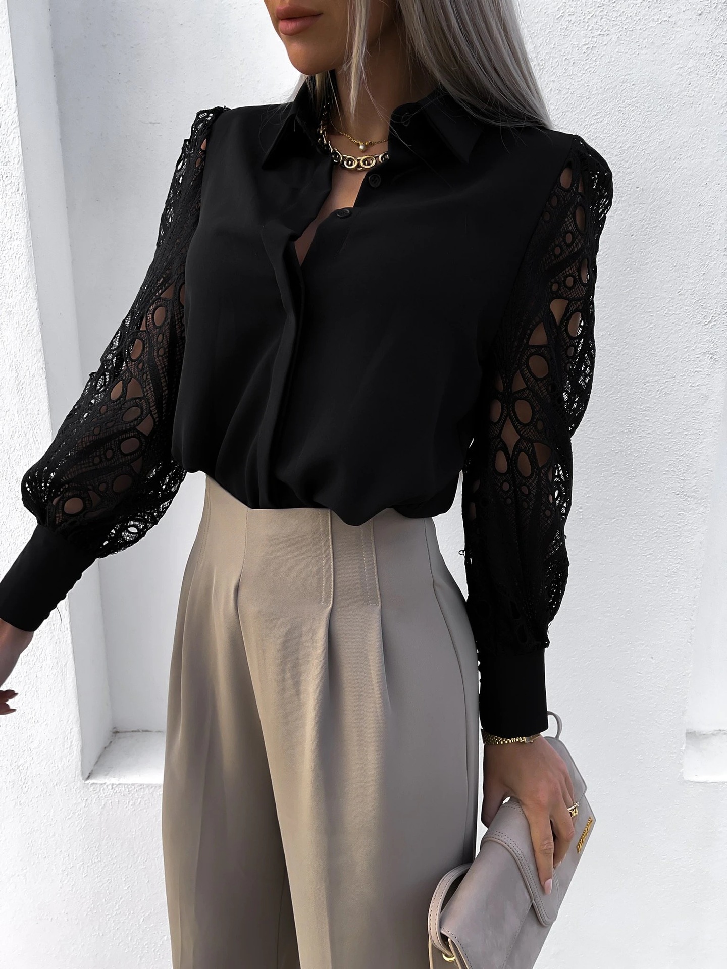Women Elegant Solid Chiffon Bl - Wrap Blouse Chiffon avis et prix