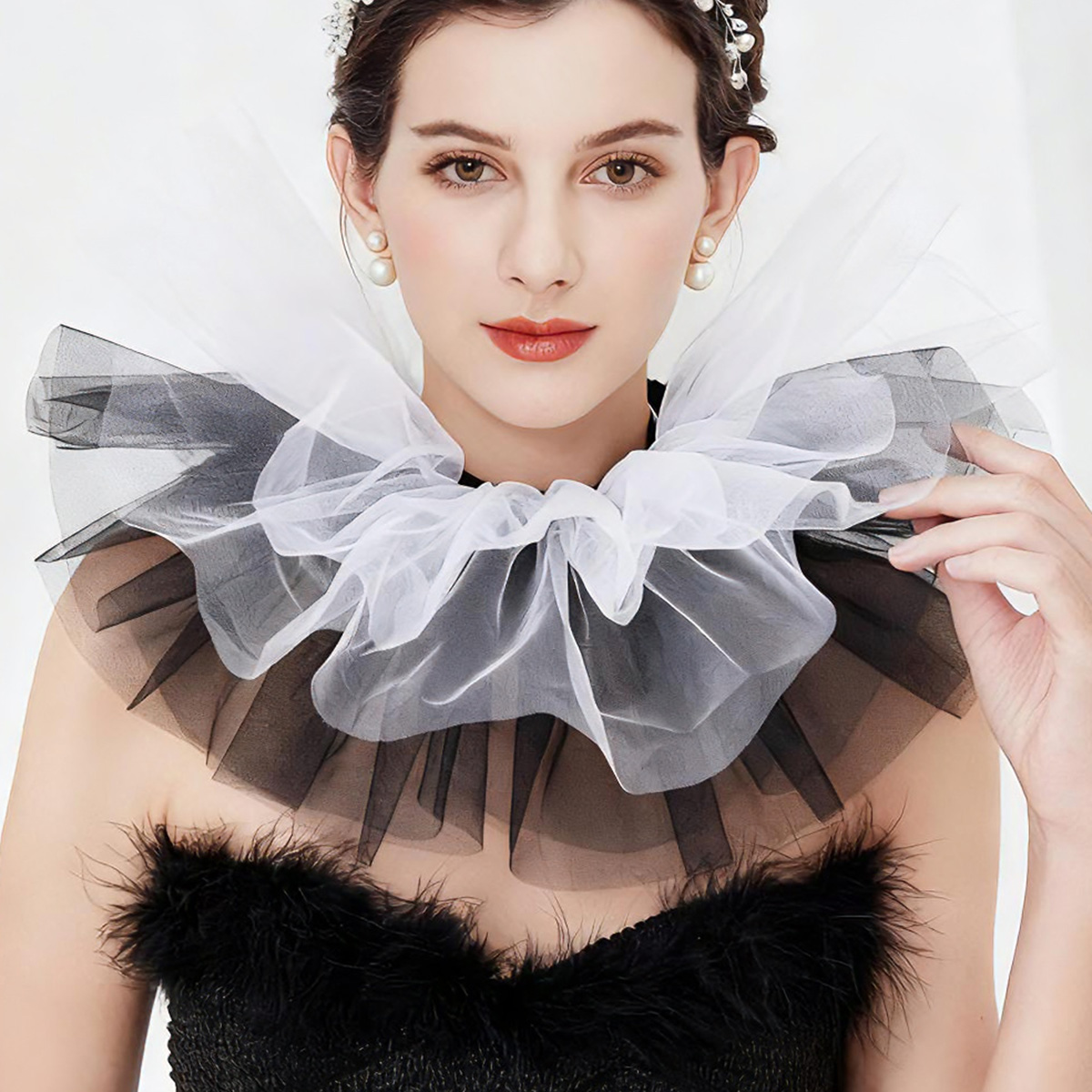 Fashion Tulle Ruffle Collar Fo - Women'S Fashion Victorian avis et prix