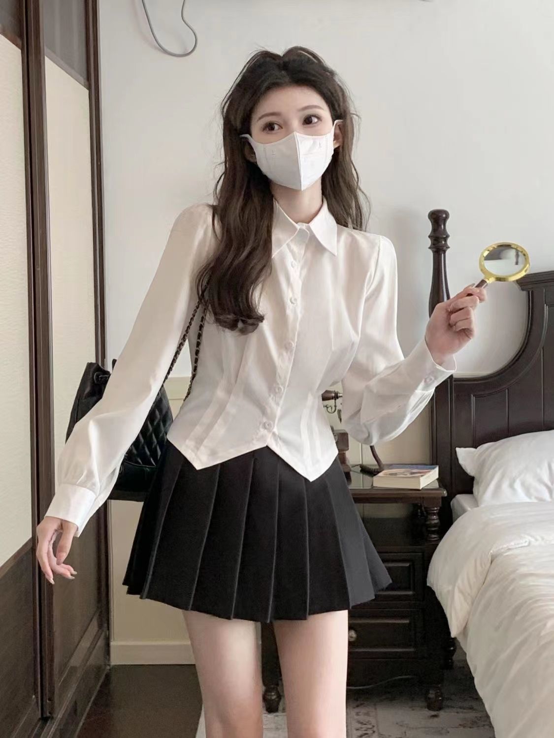 2000s White Long sleeve Vintag - Wrap Blouse Chiffon avis et prix