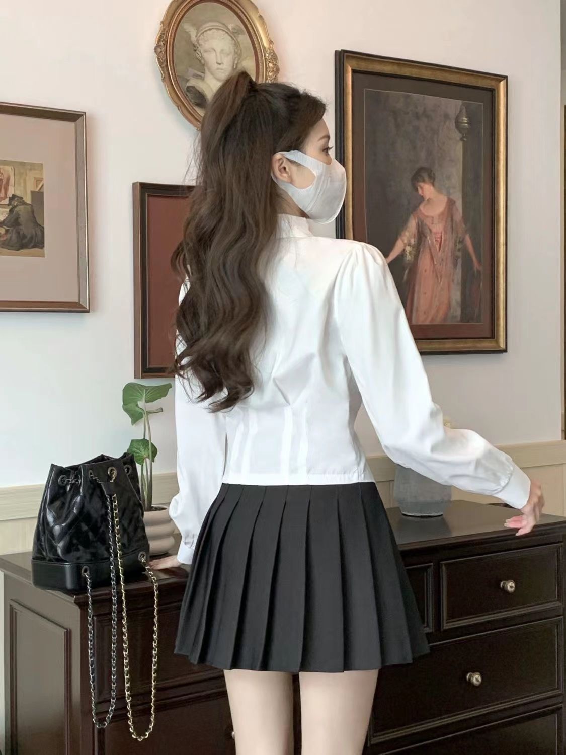 2000s White Long sleeve Vintag - Wrap Blouse Chiffon avis et prix