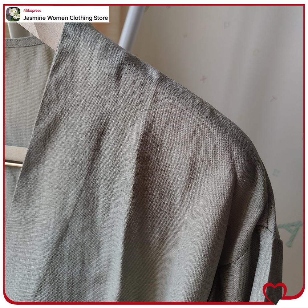 Comfy Olive Blouse with Ties L - Women'S Fashion Kimono avis et prix