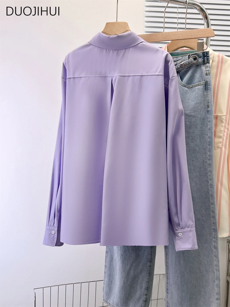DUOJIHUI Purple Chic Polo Neck - Xl Women'S Fashion avis et prix