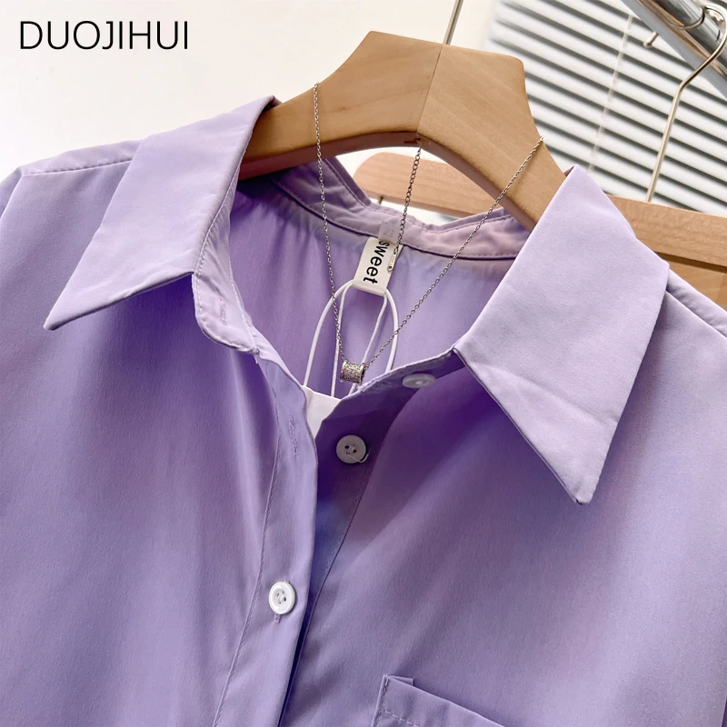 DUOJIHUI Purple Chic Polo Neck - Xl Women'S Fashion avis et prix