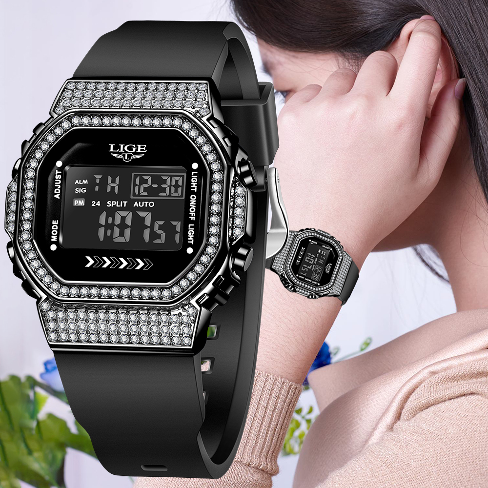 LIGE Diamond Dial Watch Women  - Women Fashion Zone avis et prix