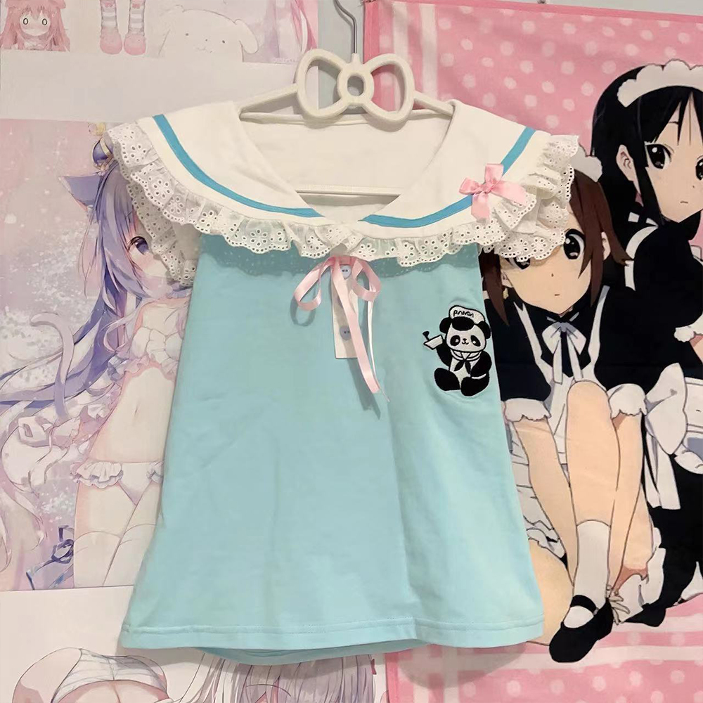 Japanese Cute Bow T Shirts Wom - Women Fashion Necklace avis et prix