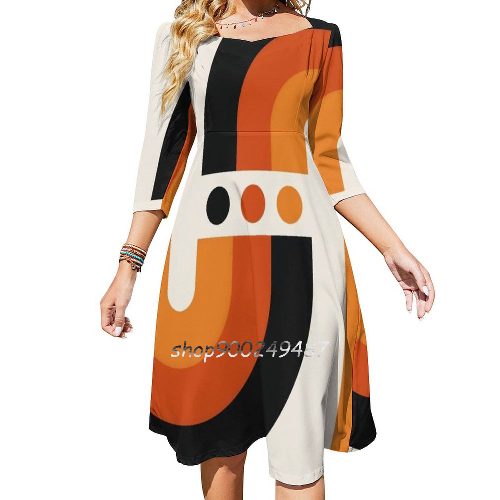 Sunset Rainbow Flare Dress Squ - Women'S Fashion Of The 60S avis et prix