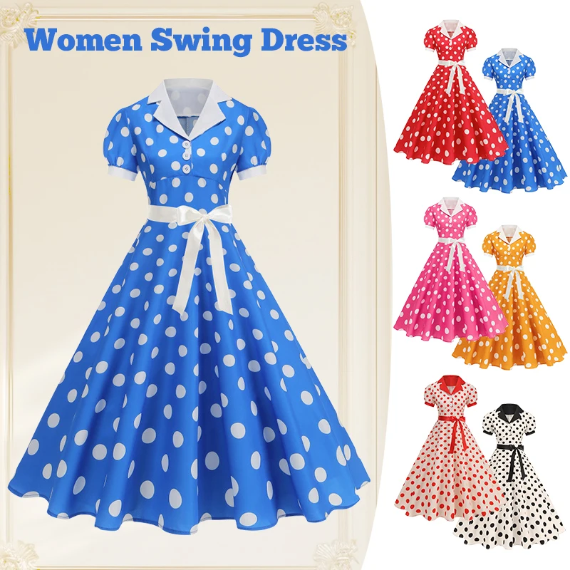 Vintage Polka Dot Summer Dress - Women'S Fashion Of The 60S avis et prix