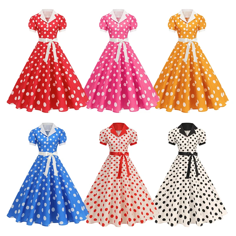 Vintage Polka Dot Summer Dress - Women'S Fashion Of The 60S avis et prix