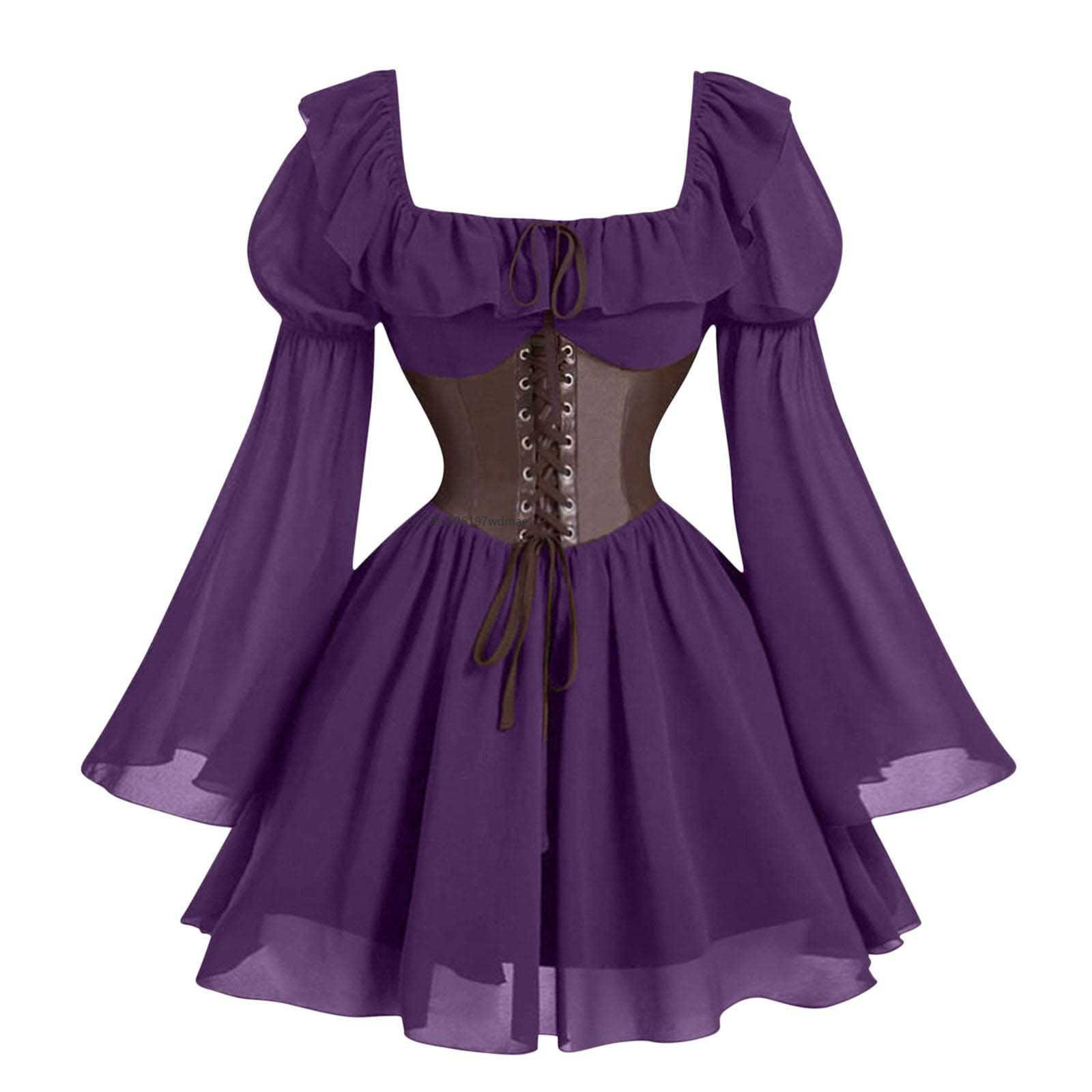 Renaissance Medieval Long Slee - Women'S Fashion Victorian avis et prix