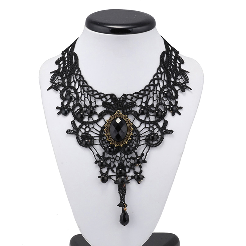 Hot Sale Women Black Lace Bead - Women'S Fashion Victorian avis et prix
