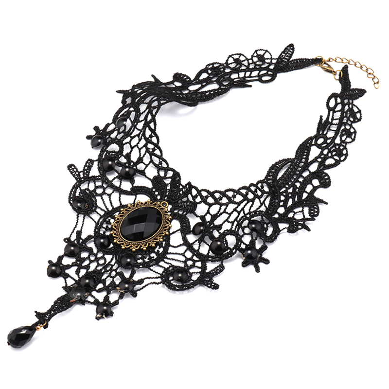 Hot Sale Women Black Lace Bead - Women'S Fashion Victorian avis et prix