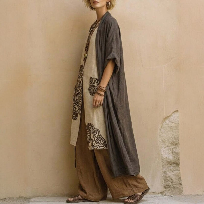 Boho Open Front Kimono Geometr - Women'S Fashion Kimono avis et prix