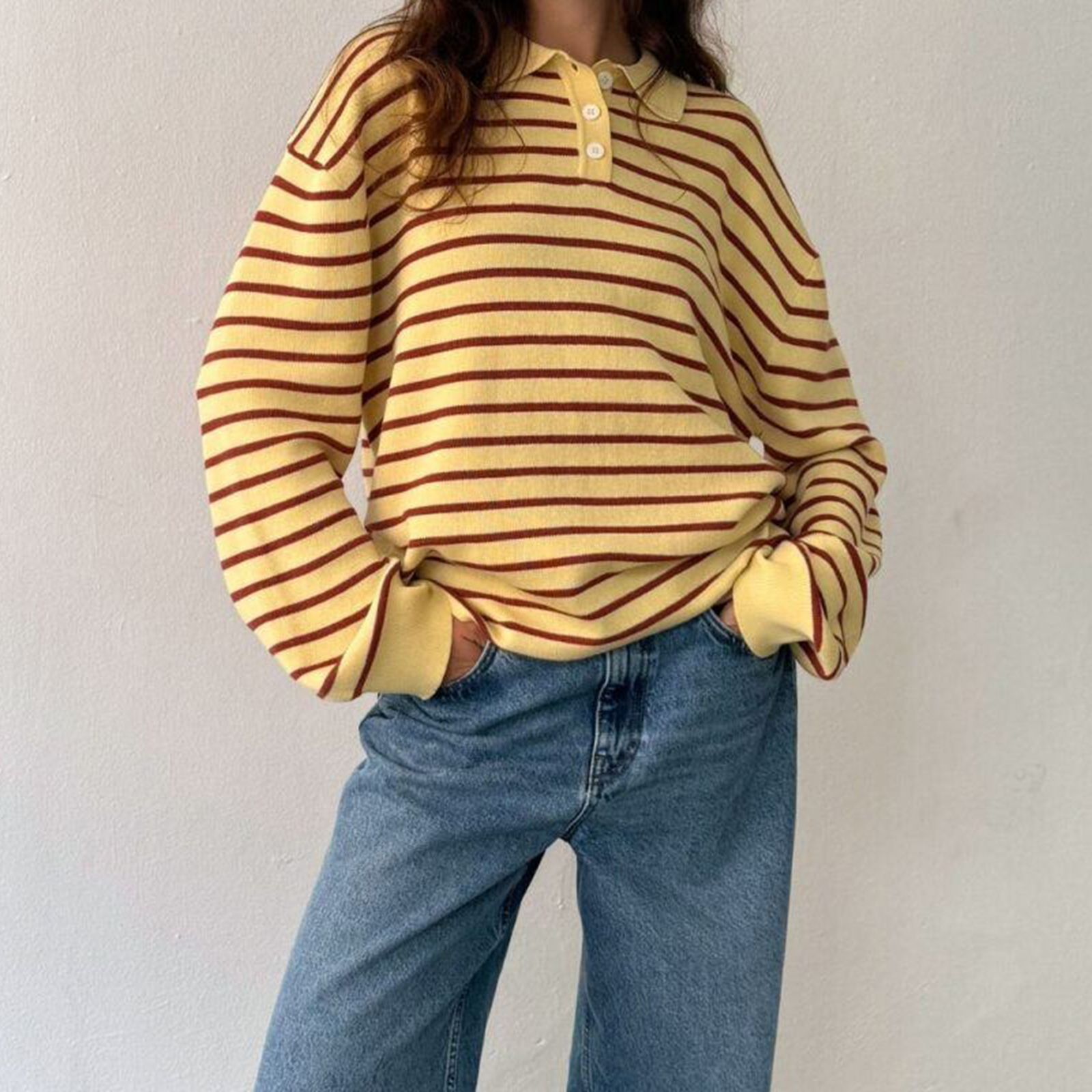 New Fashion Women Striped Coll - Xl Women'S Fashion avis et prix