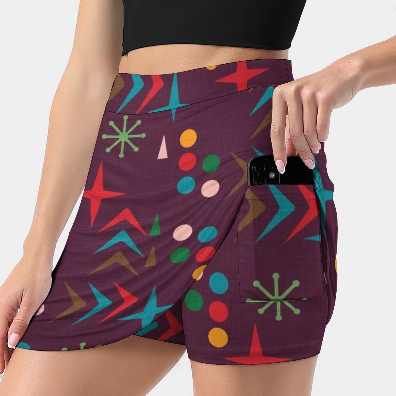 Atomic Pattern Purple Mid Cent - Women'S Fashion Of The 60S avis et prix
