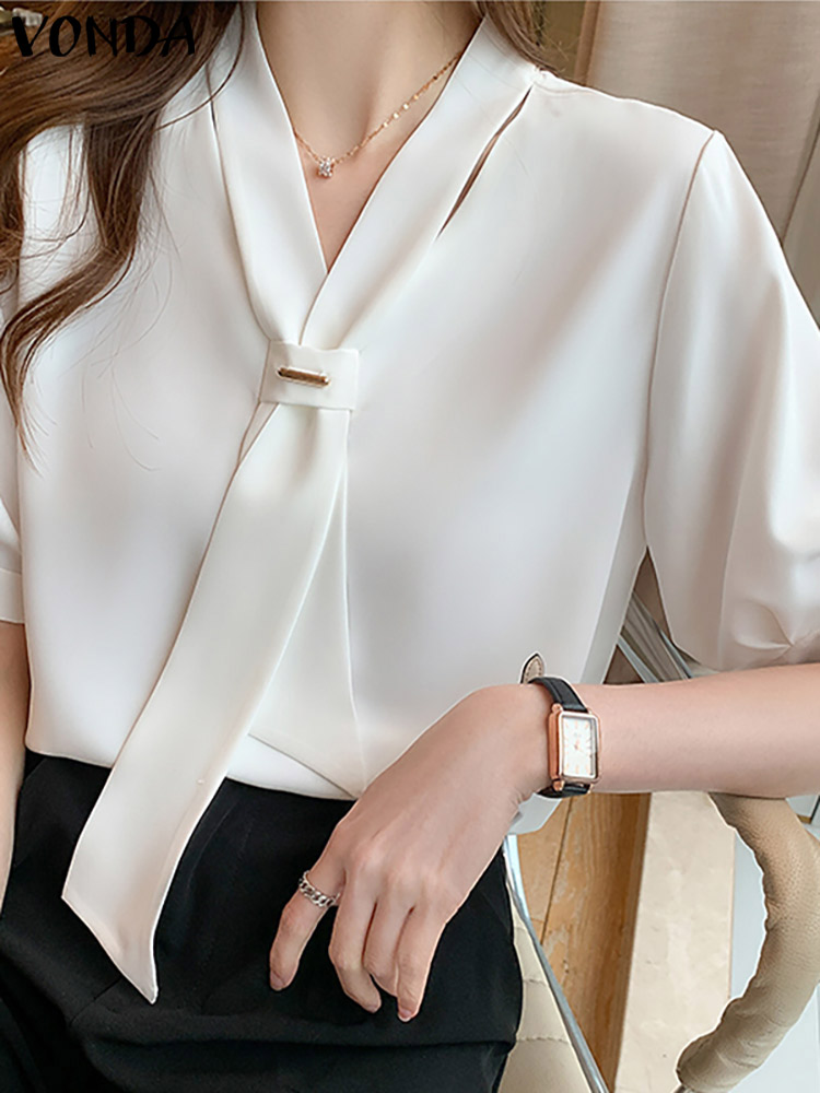 VONDA 2024 Summer Women Tops F - Wrap Blouse Chiffon avis et prix