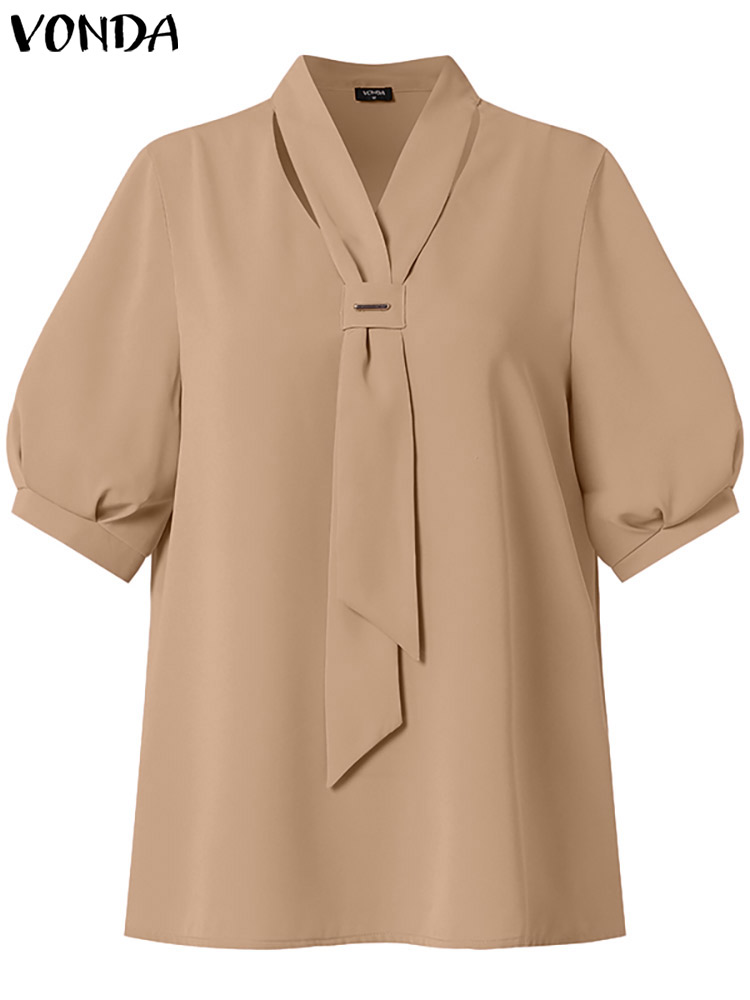 VONDA 2024 Summer Women Tops F - Wrap Blouse Chiffon avis et prix
