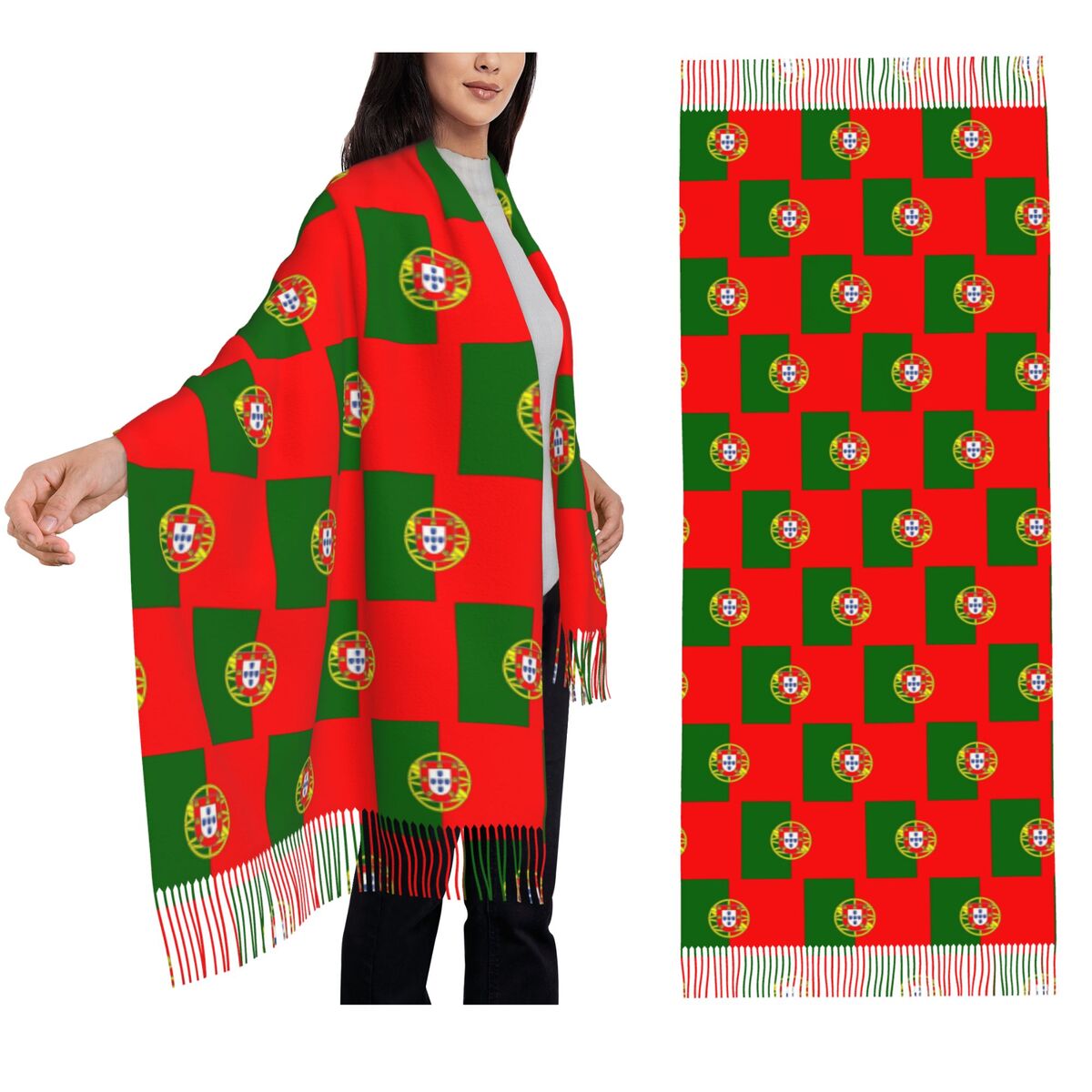 Flag Of Portugal Scarf Tassel  - Women'S Fashion Portugal avis et prix