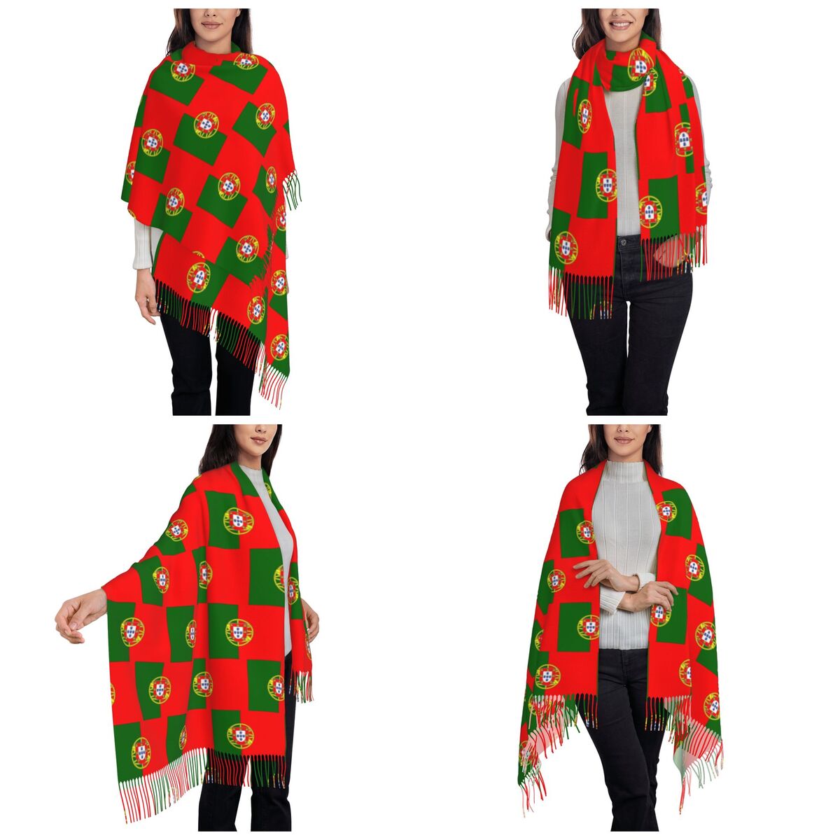 Flag Of Portugal Scarf Tassel  - Women'S Fashion Portugal avis et prix