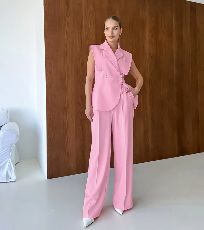 Pink Waistcoat Pants Suit Wome - Women'S Fashion For Summer 2025 avis et prix