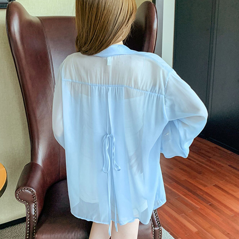 Tie Back Button Down Shirt Wom - Wrap Blouse Chiffon avis et prix