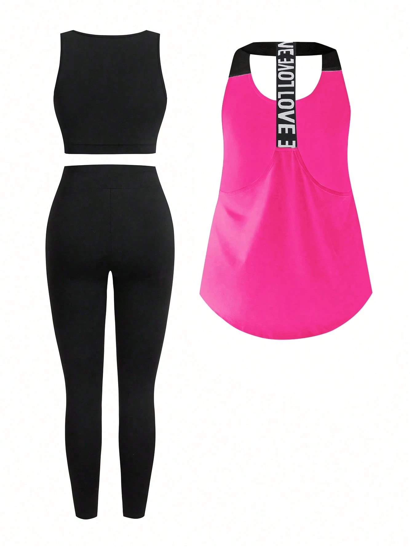 Asymmetrical Hem Halter Tank T - High Waist Leggings avis et prix
