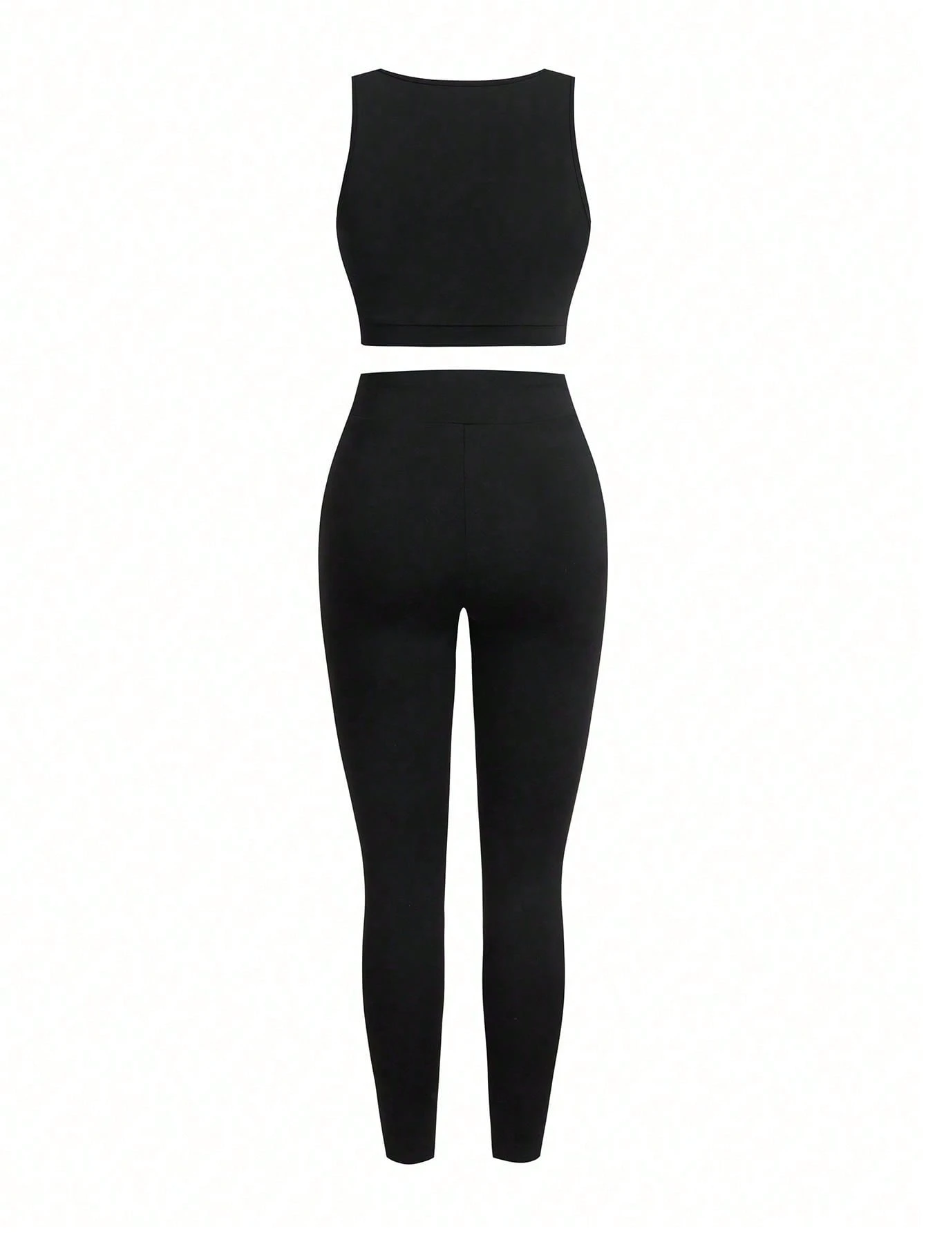 Asymmetrical Hem Halter Tank T - High Waist Leggings avis et prix