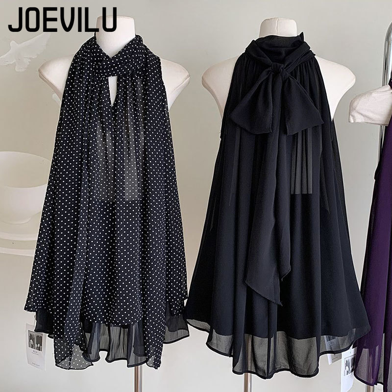 JOEVILU Sleeveless Lace Up Hal - Wrap Blouse Chiffon avis et prix